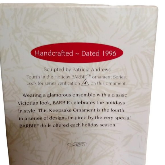 Hallmark Keepsake Ornament HOLIDAY BARBIE vintage 1996 QX15371 Original Box - Picture 2 of 9